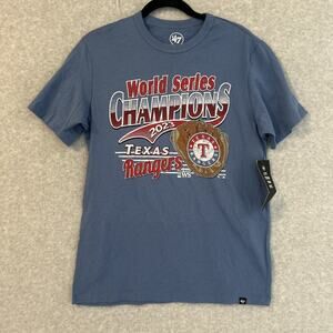 2023 World Series Champions Texas Rangers ’47 Blue T-Shirt Unisex Size Small
